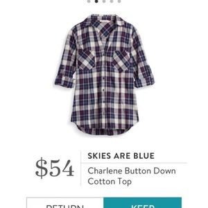 Skies are Blue Charlene Plaid Button Down Shirt